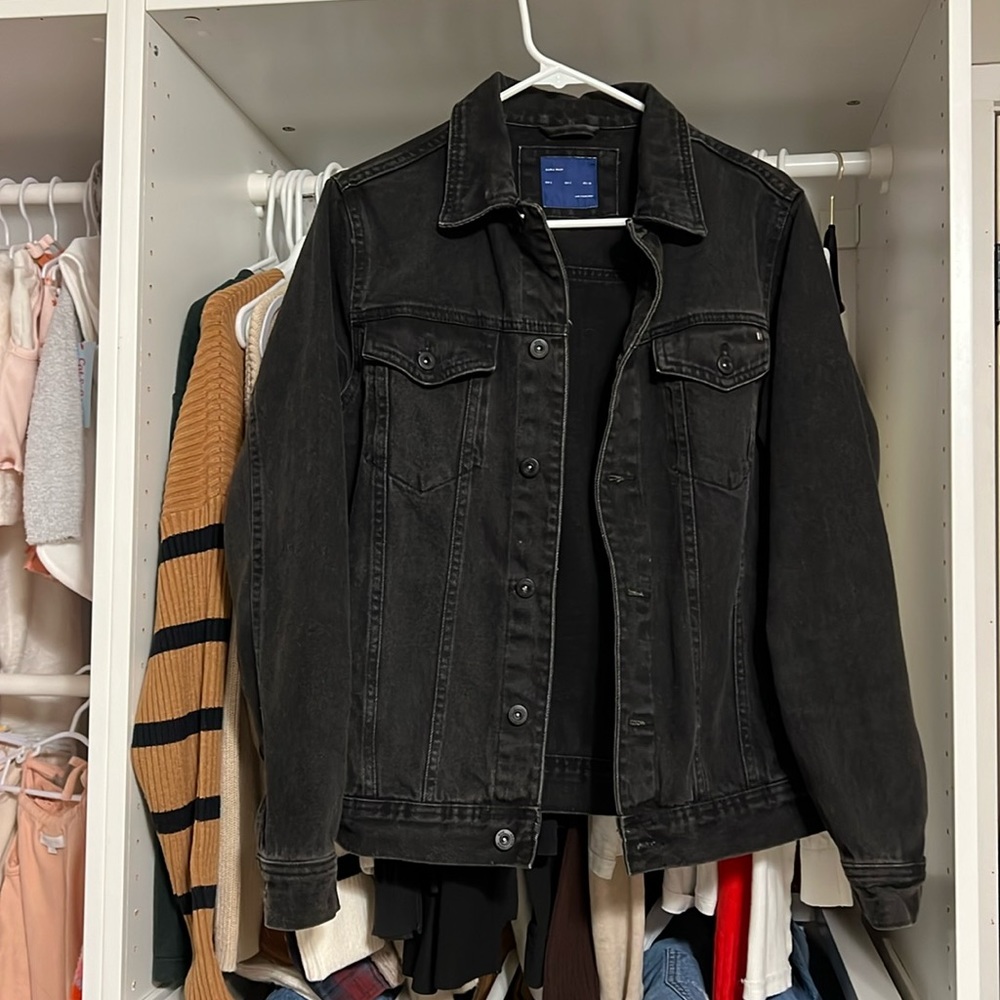 Zara over sized black denim jacket small